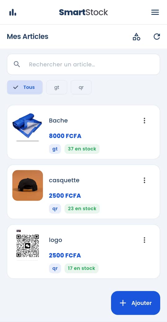 Écran de vente Compa
